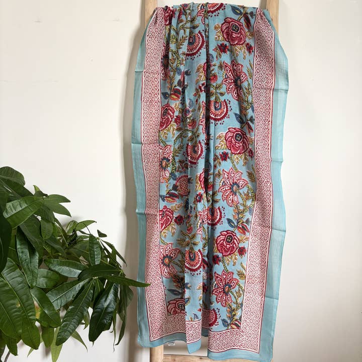 Maison Lilo - Wholesale Scarf - Women's - Sarong - Maxi scarf, block print cotton voile1