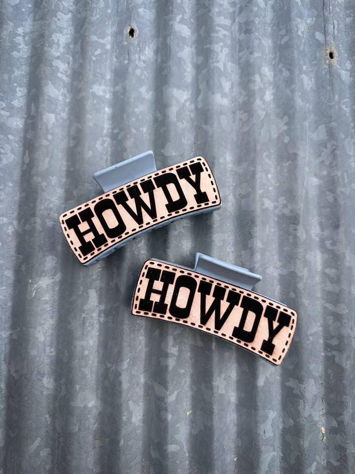 Howdy - Not Dyed Claw Clip for wholesale by Diamond Horseshoe Trading Co