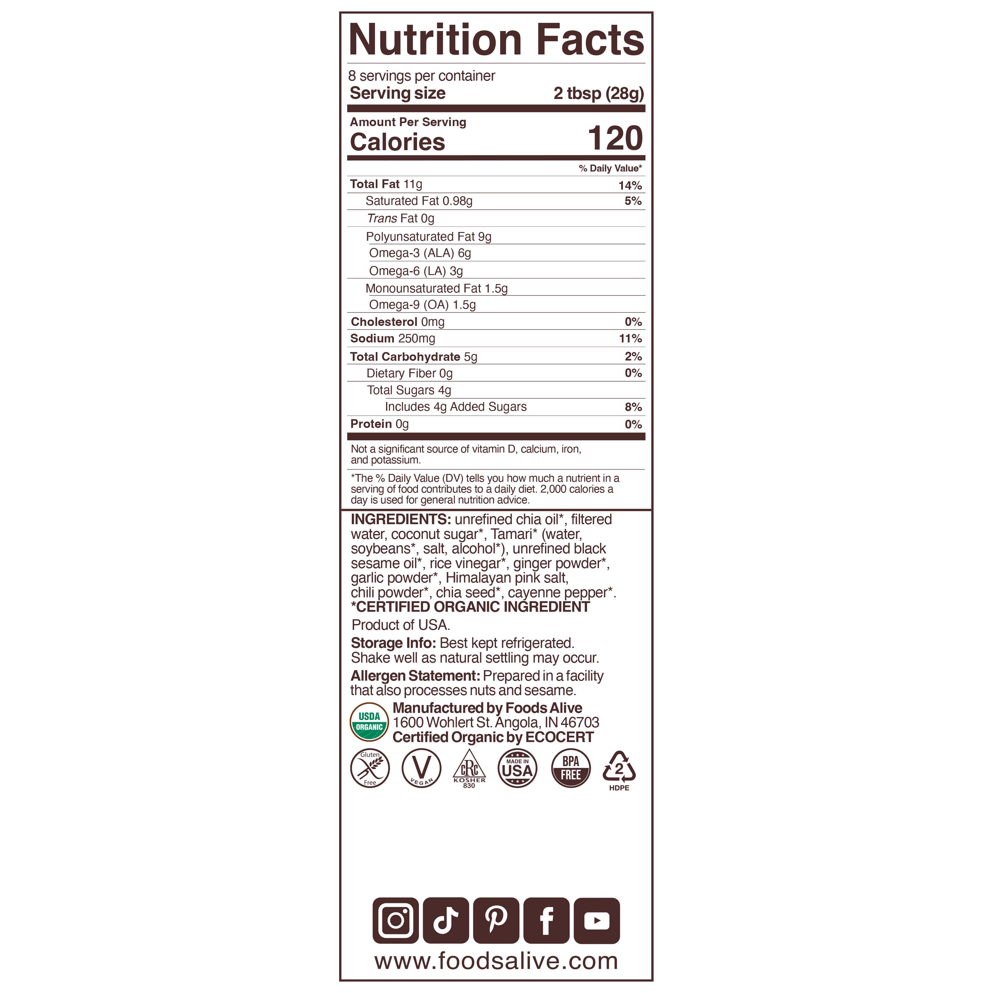 Foods Alive - Wholesale Salad Dressing - Sesame Ginger Salad Dressing - Organic5