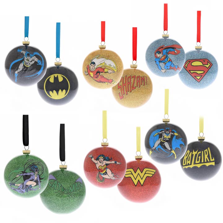 Set of 6 DC Comic Christmas Baubles - Heroes for wholesale by WIDDOP and Co.
