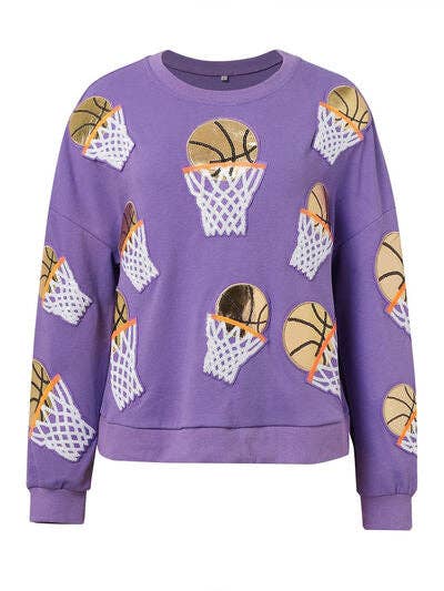 ClassiQ - Wholesale Sweatshirt - Women's - Basketball Round Neck Long Sleeve Sweatshirt4