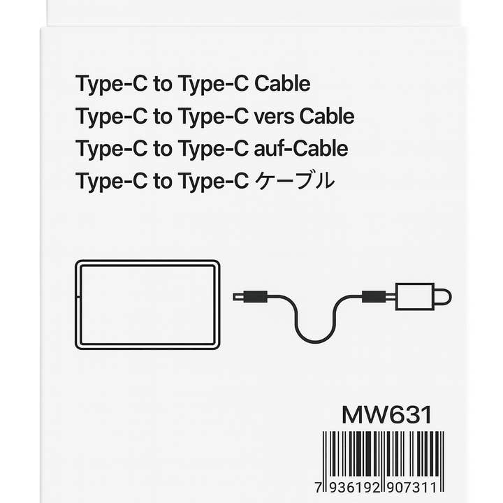 Mighty Wireless - Wholesale Charging Cable - Type C To Type C 6FT Cable In Box MW6312