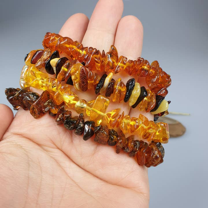 AmberLithuania - Wholesale Beaded Bracelet - Amber bracelet Adult Rough gemstone beaded bracelets raw