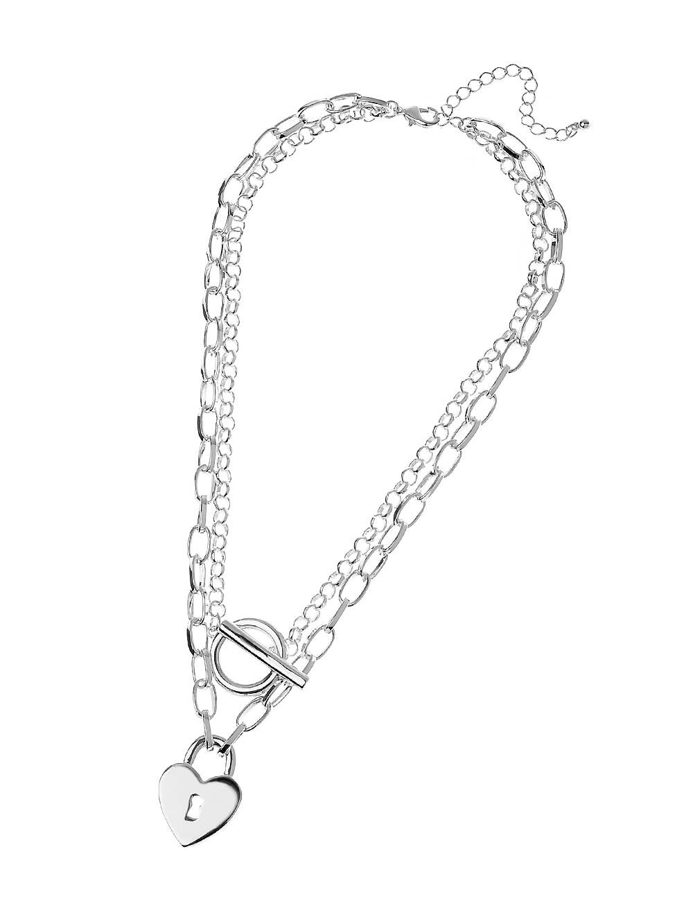 Oceanic Jewellers - Majique London – Colar pingente/pendente por atacado – Colar de Ligação de Fusão Dupla com Pendente de Coração com Fecho0