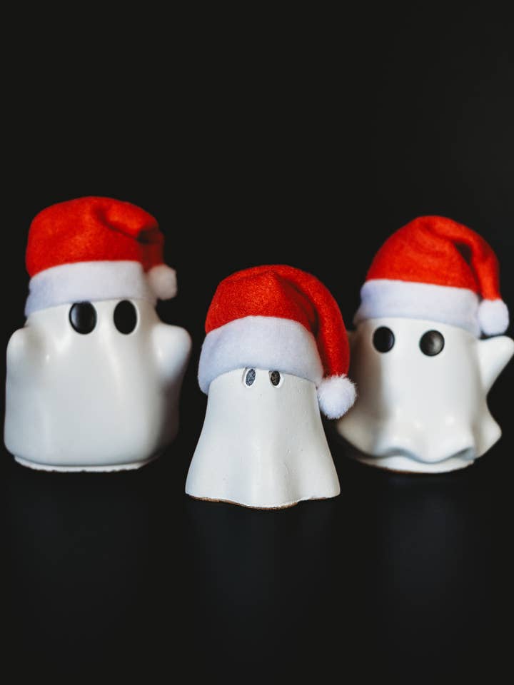Handmade Christmas Spirit | Cute Concrete Ghost | Handmade Holiday Ghost Decor for wholesale by The Market Made