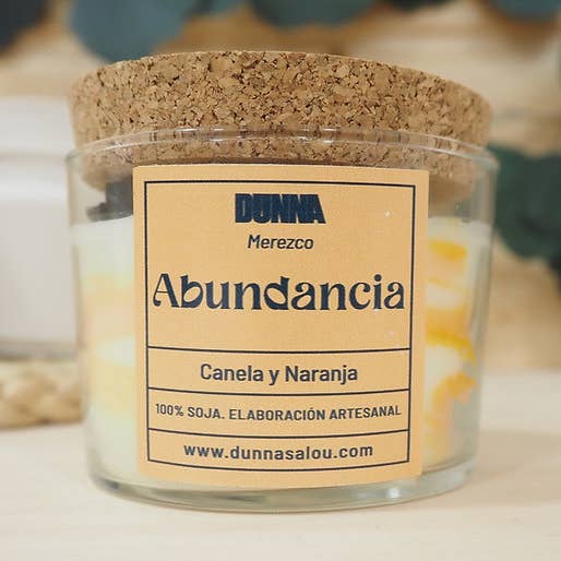 Vela de cera de soja canela y naranja para venta al por mayor de Velas Dunna