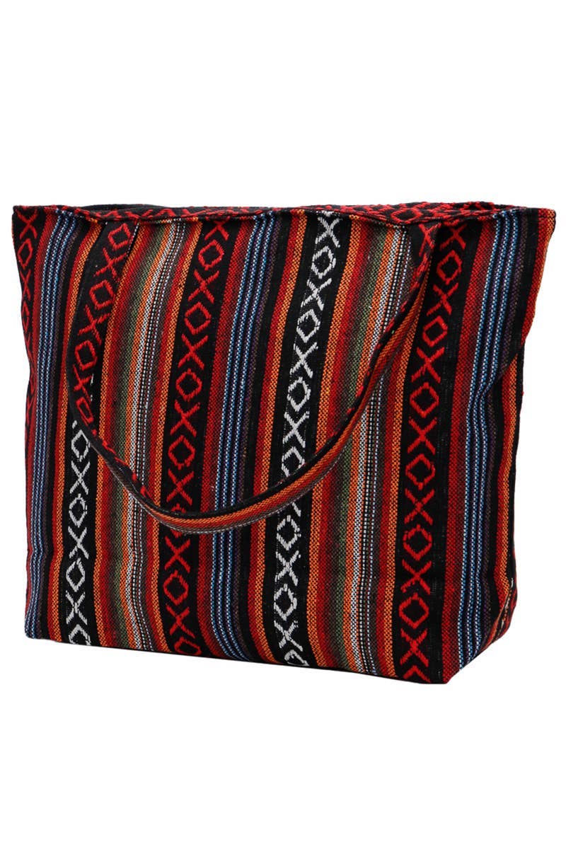 ASSORTED Navajo Baja Tribal Woven Canvas Tote Bag for wholesale on Faire9