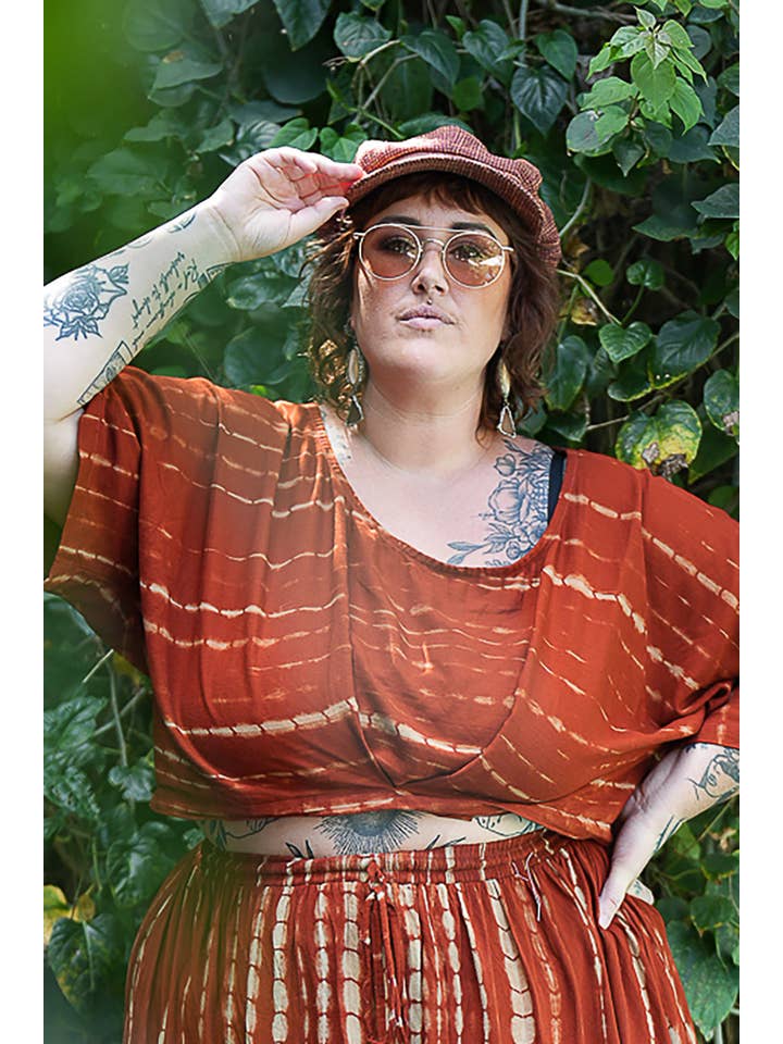 Jinx the label - Wholesale Blouse – Women’s - Semoa Oversized Crop Top - Sunset8