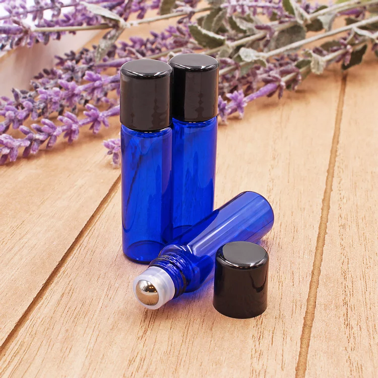 Matrix Aromatherapy - Wholesale Essential Oil Holder - 5ml Blue Glass Roller Bottles - 4 Pack1