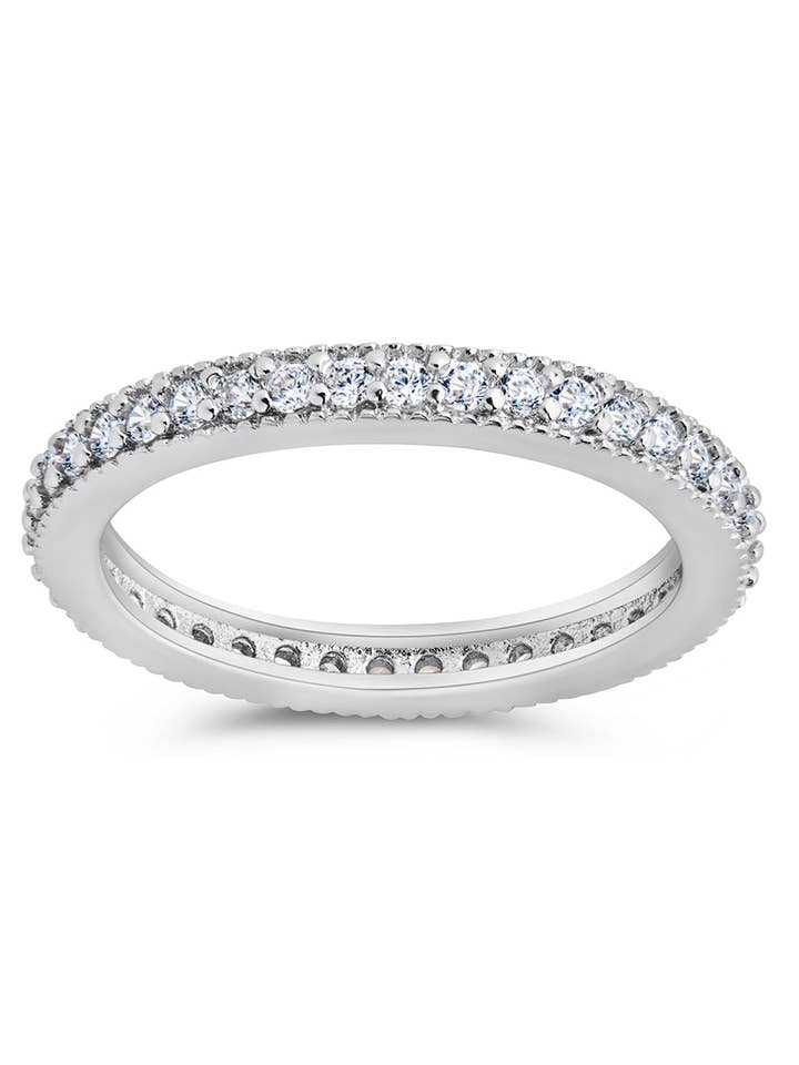 Bague fine en argent sterling avec zircon cubique pour la vente par Sterling Forever