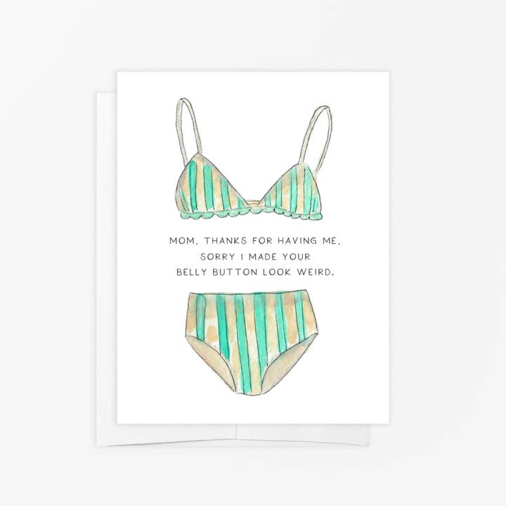Greeting Card - Mom's Belly Button - Mother's Day for wholesale by emmy+olly