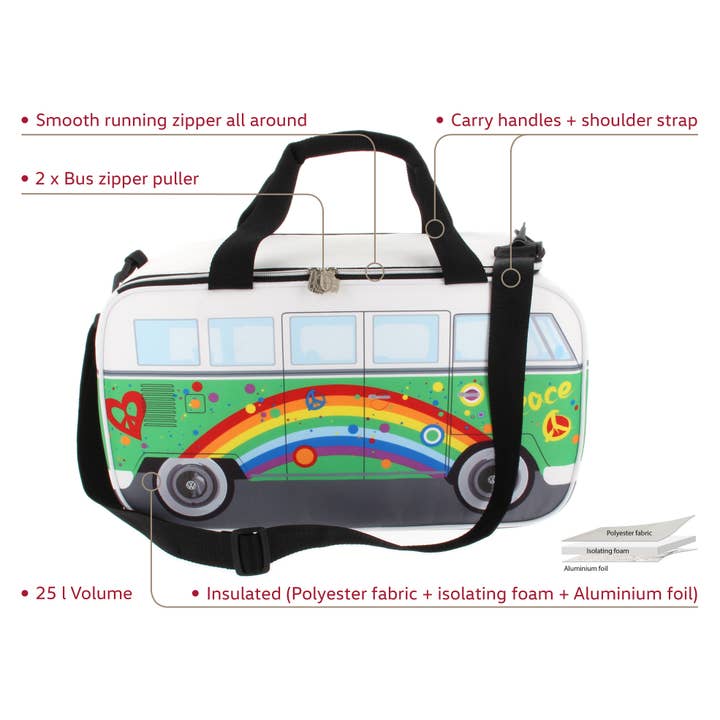 VW Collection by BRISA - Wholesale Cooler/Cooler Bag - VW T1 Bus Lightweight Travel Cooler Bag (25 l) – PEACE