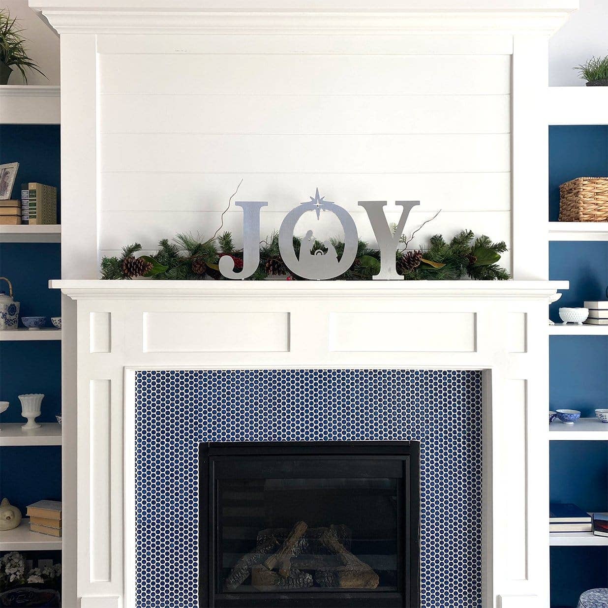 Rusted Orange Craftworks Co. - Wholesale Christmas Decoration - Joy Nativity - 3 Sizes - Metal Stand Up Joy Sign with Christmas Manger Scene1