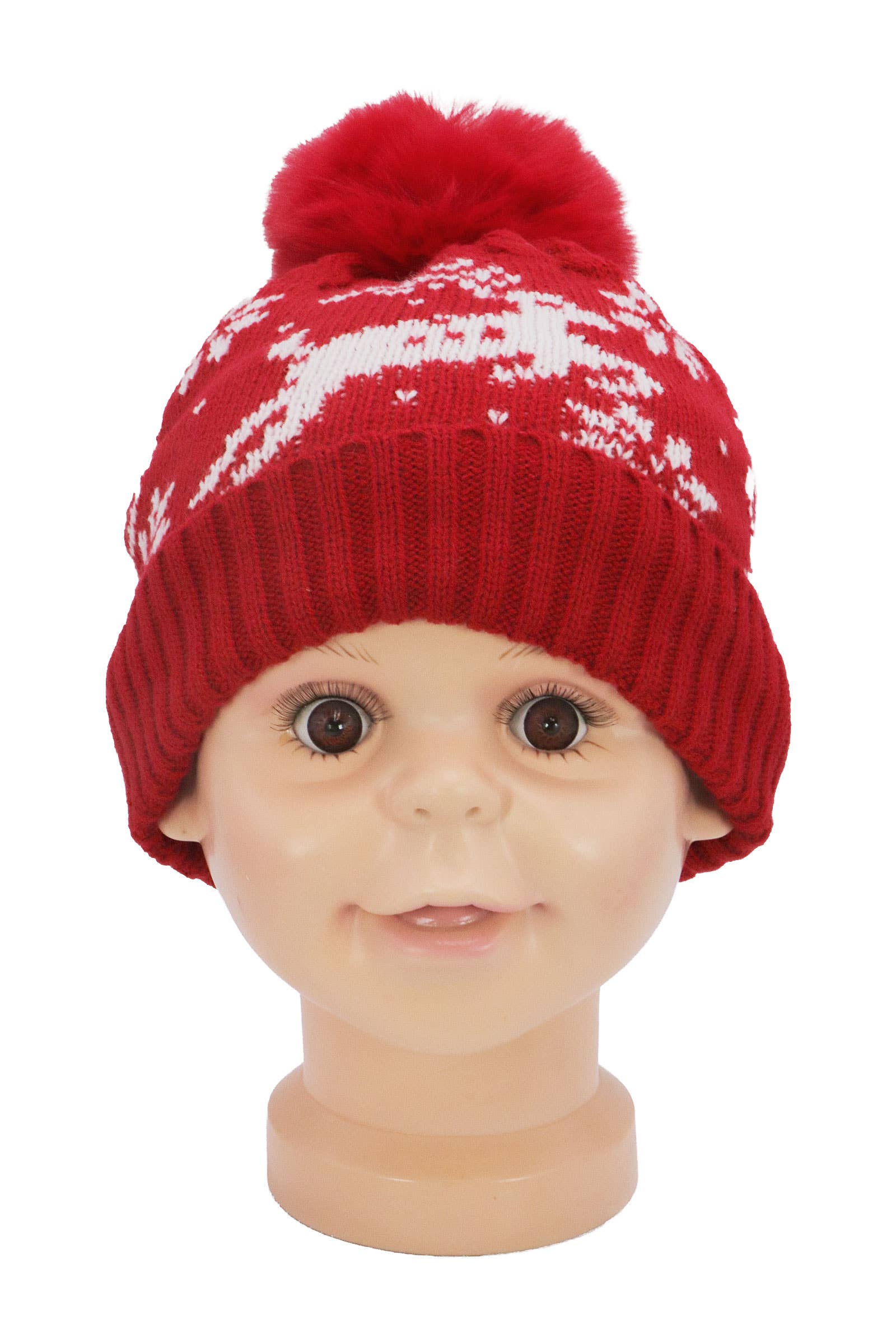 SURTIDO Gorro de Renos y Copos de Nieve Forrado de Forro Polar para Niños de venta al por mayor en Faire2