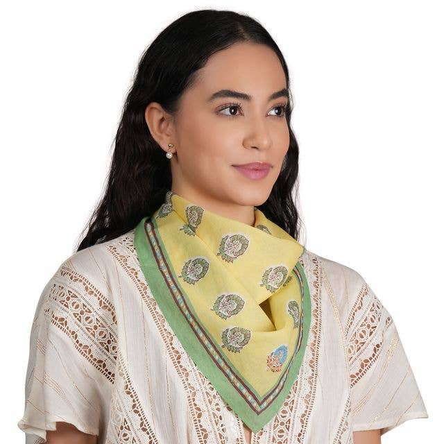 Yellow Soft Blossom Cotton Bandana - Sunmelon for wholesale on Faire3