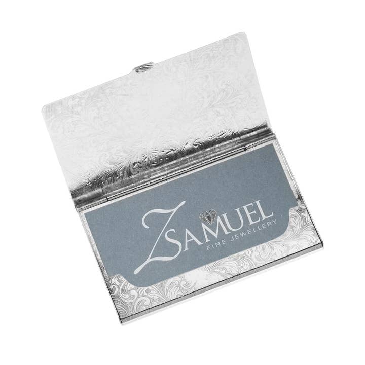 Luxury Sterling Silver 925 Business Card Holder Case Zsamuel for wholesale by Massete