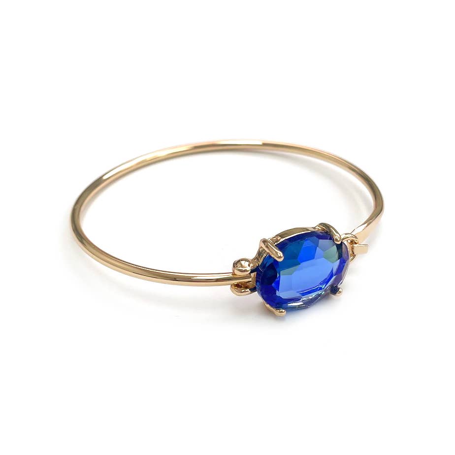 StarryNYC - Wholesale Cuff Bracelet - High Quality Glass Crystal Oval Stone Cuff Metal Bangle5