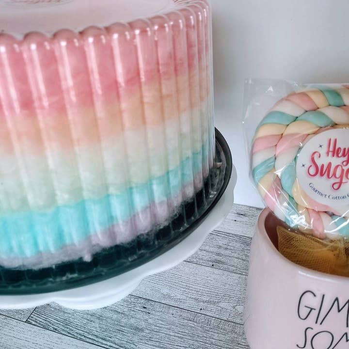 Rainbow Cotton Candy Cake, Cotton Candy Party Cake, Unicorn theme party, Sweet 16, Cloud Cake, Unique, food allergy friendly, gluten free for wholesale by Hey Sugar Cotton Candy