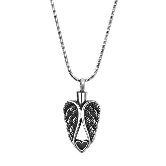 Anavia - Vendita all'ingrosso Collana con ciondolo/pendaglio - Collana commemorativa con cenere a forma di angelo custode a forma di cuore