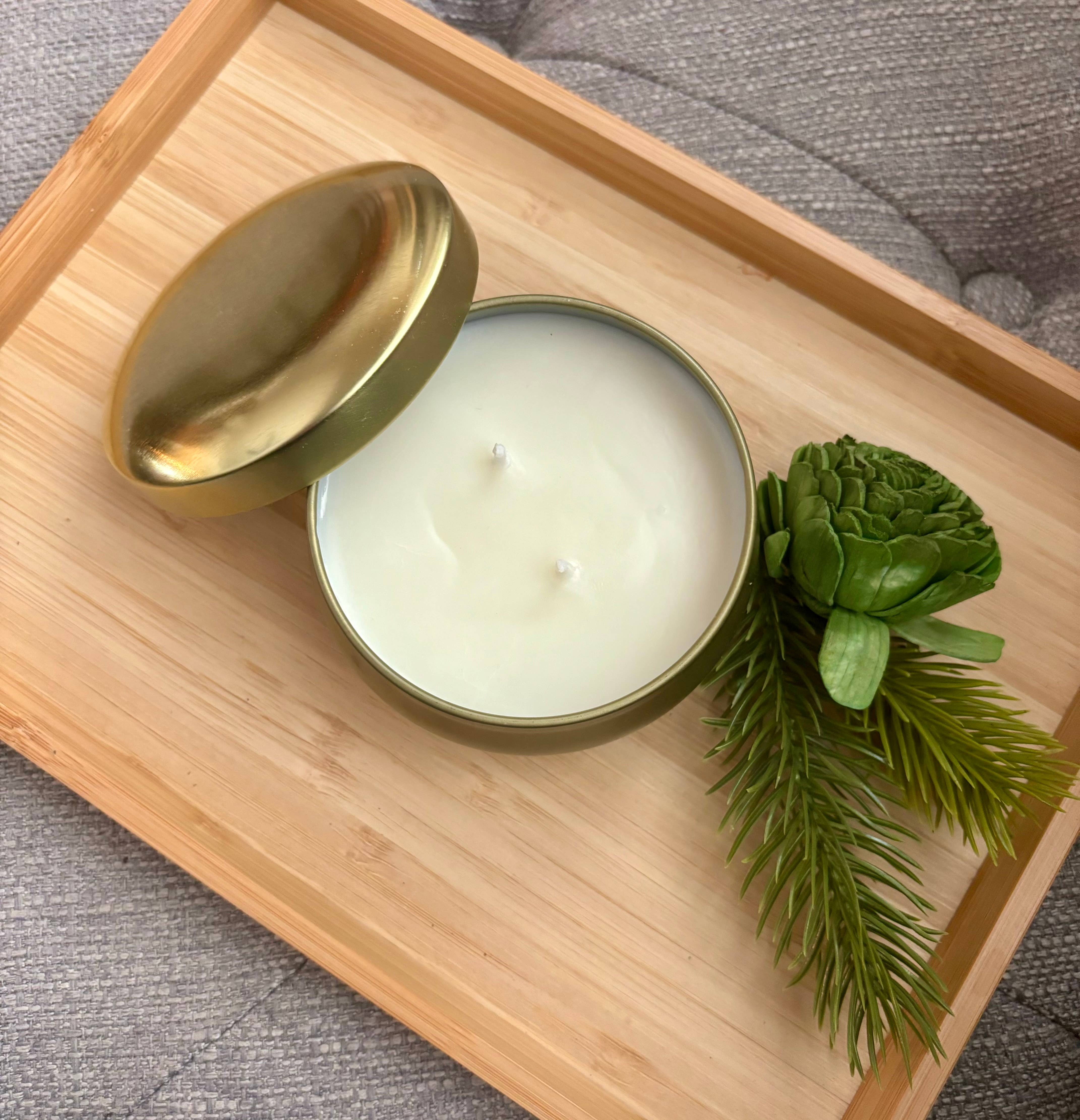 Thy Will Bee Done Apiary - Wholesale Travel Candles - 6oz Gold Bubble Tin Candle, Scented Soy Wax Candles2