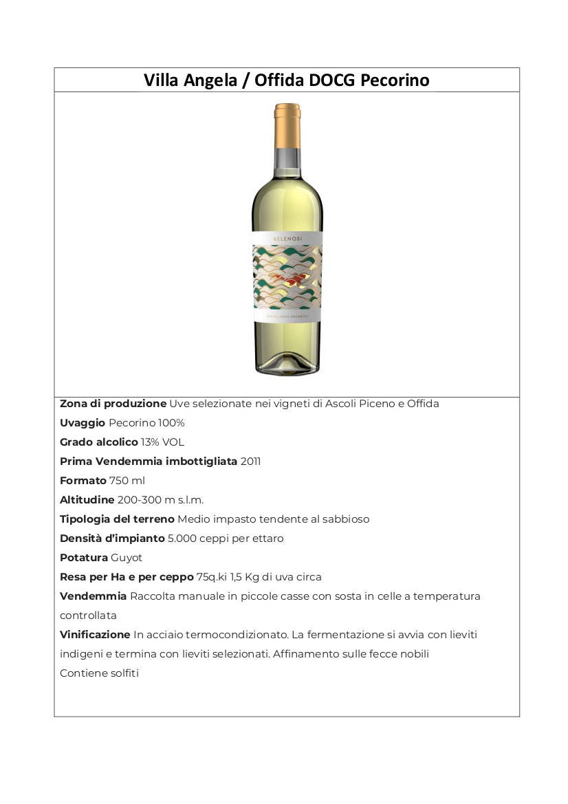 Metina SAS – Vinho branco por atacado – Vila Angela Offida DOCG Pecorino Cantina Velenosi4