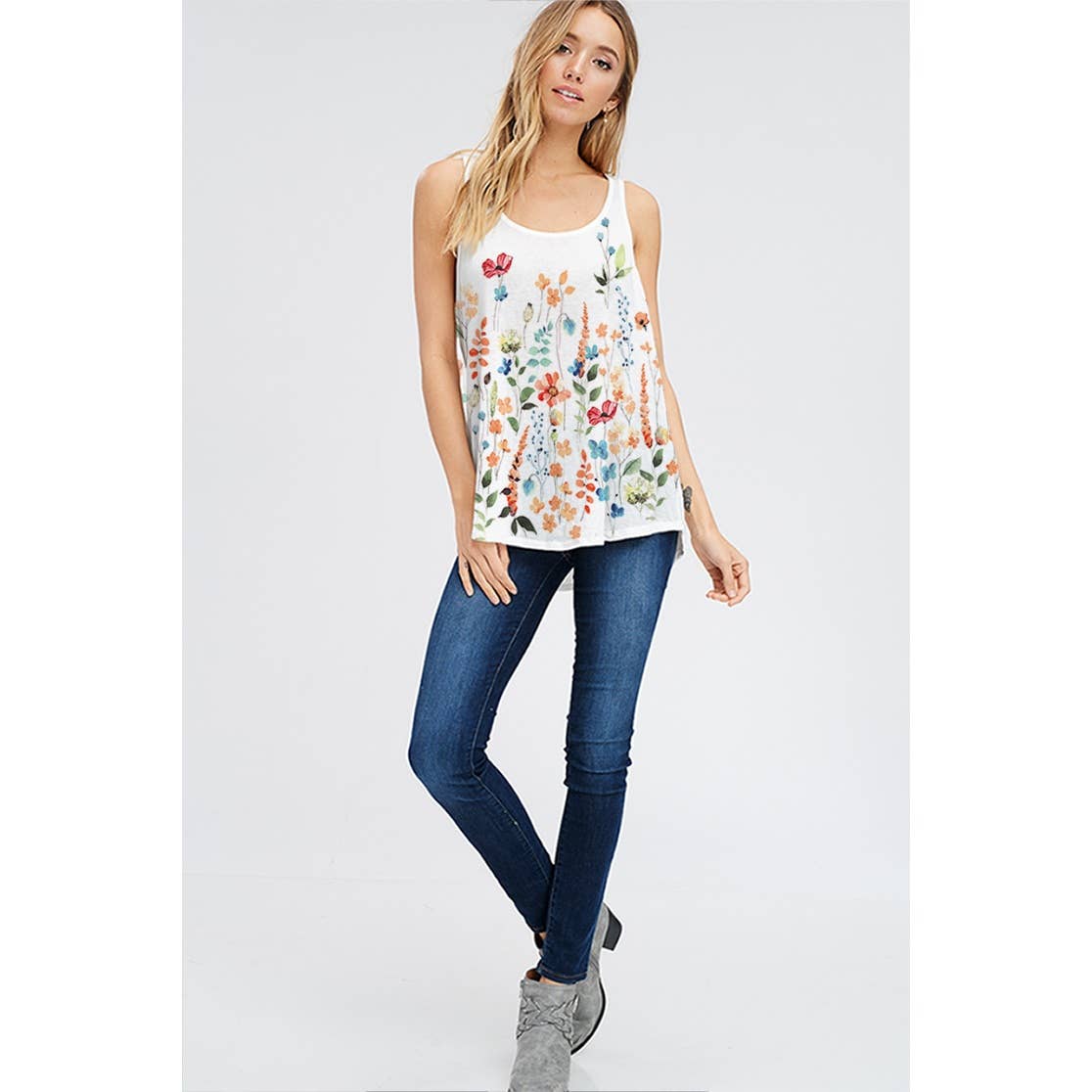 Phil Love – Tops – Mulher por atacado – Tampo do tanque de impressão floral7