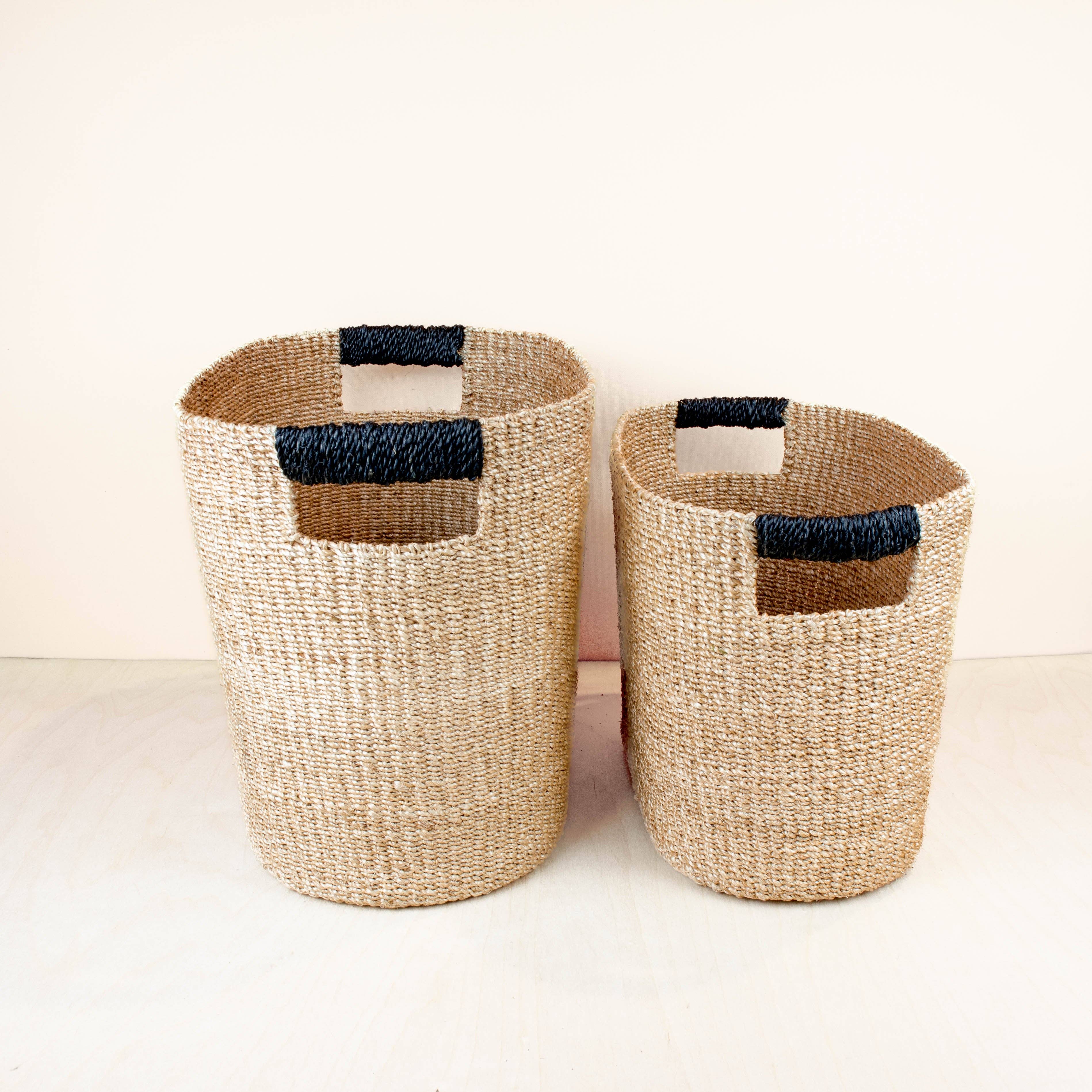 LIKHÂ – wholesale Korg – Svarta ovala förvaringskorgar, uppsättning av 2 - Moderna korgar | LIKHÂ4