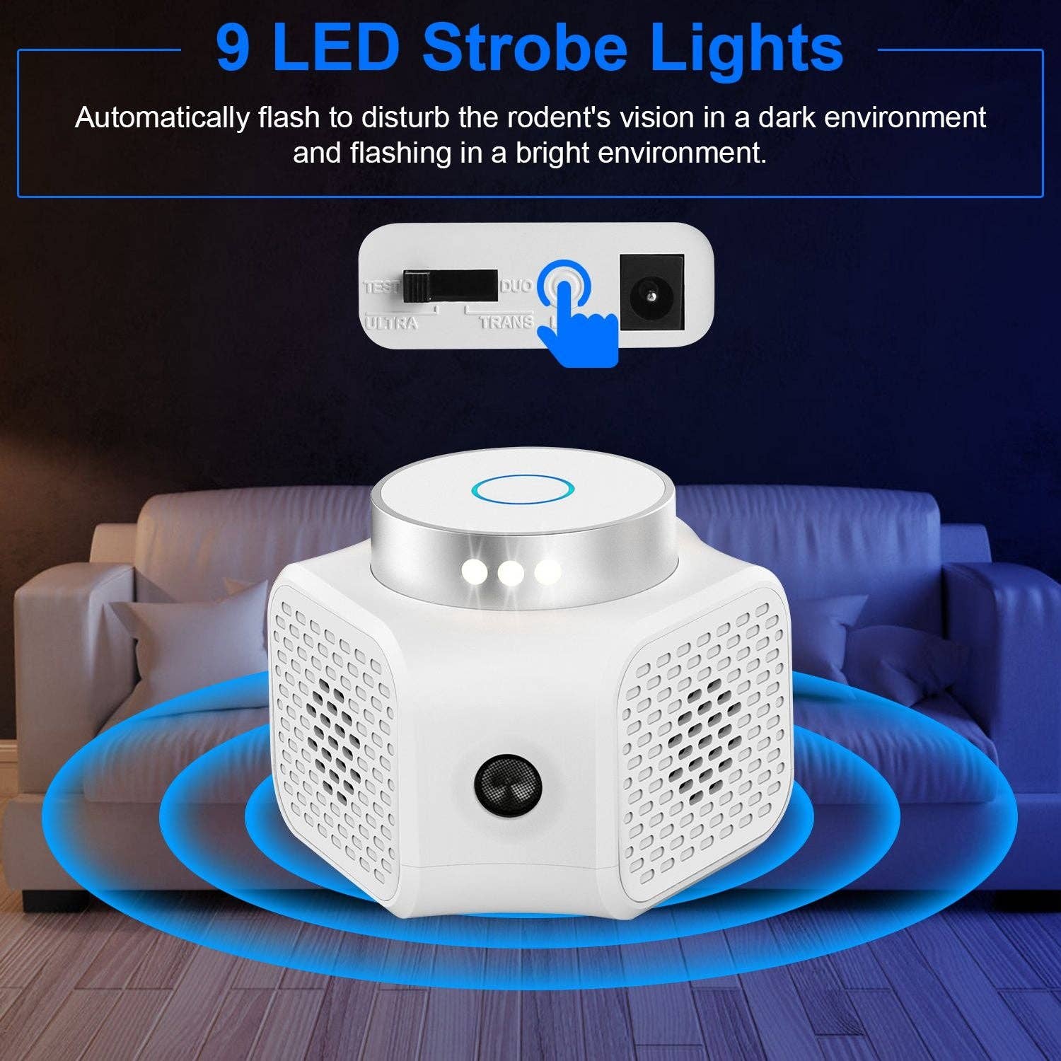 White 360° Ultrasonic Rodent Chaser Electronic Plug-in Mouse Control for Indoor Use Rodent Deterrent with Ultrasonic Sound for wholesale on Faire12