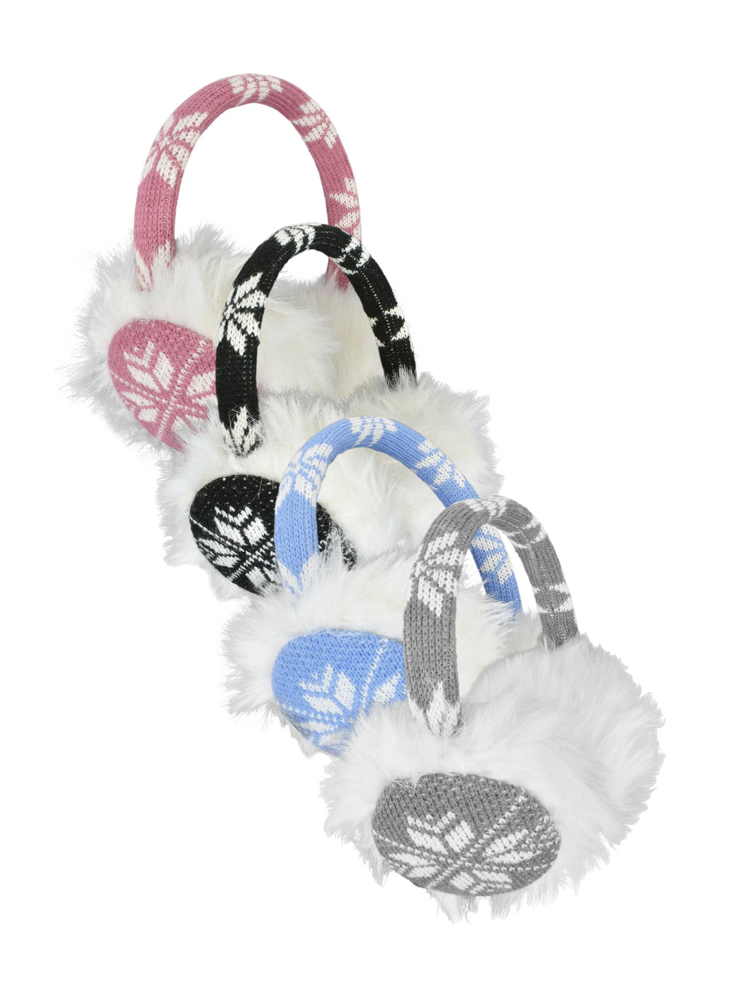 Grand Sierra - Wholesale Earwarmers/Ear Muffs - Women's - Ladies Snowflake & Faux Fur Earmuffs - 75336