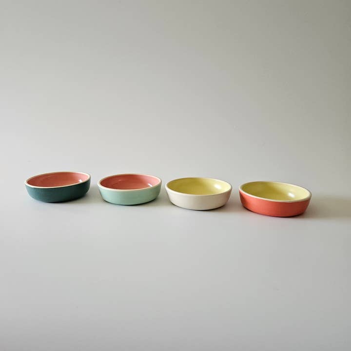 Bad Dogs Studio - Wholesale Decorative Plate/Dish/Bowl - Sauce Bowl (Small, Two-Toned) • Handmade Colorful Ceramic