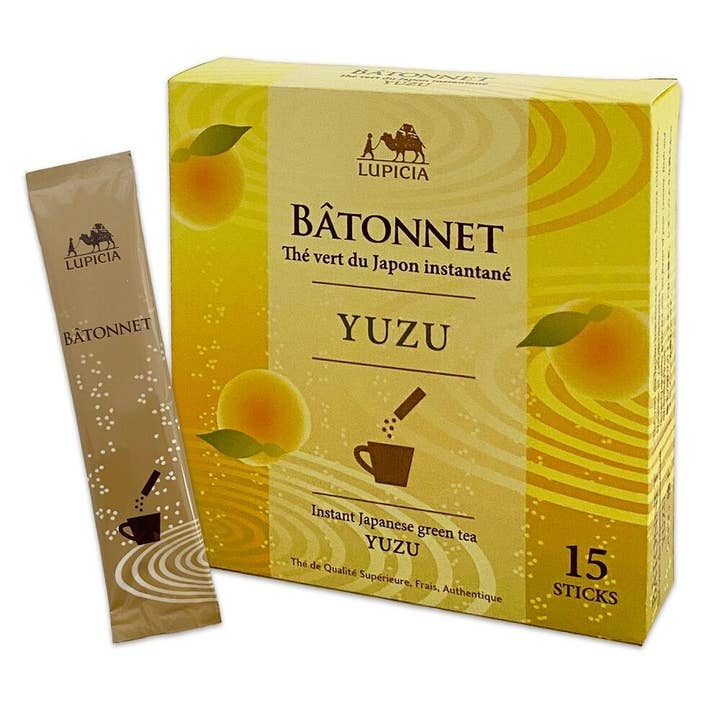 LUPICIA - Venta al por mayor Bolsitas de té - BÂTONNET YUZU - 15 PALITOS - Té verde instantáneo de Japón