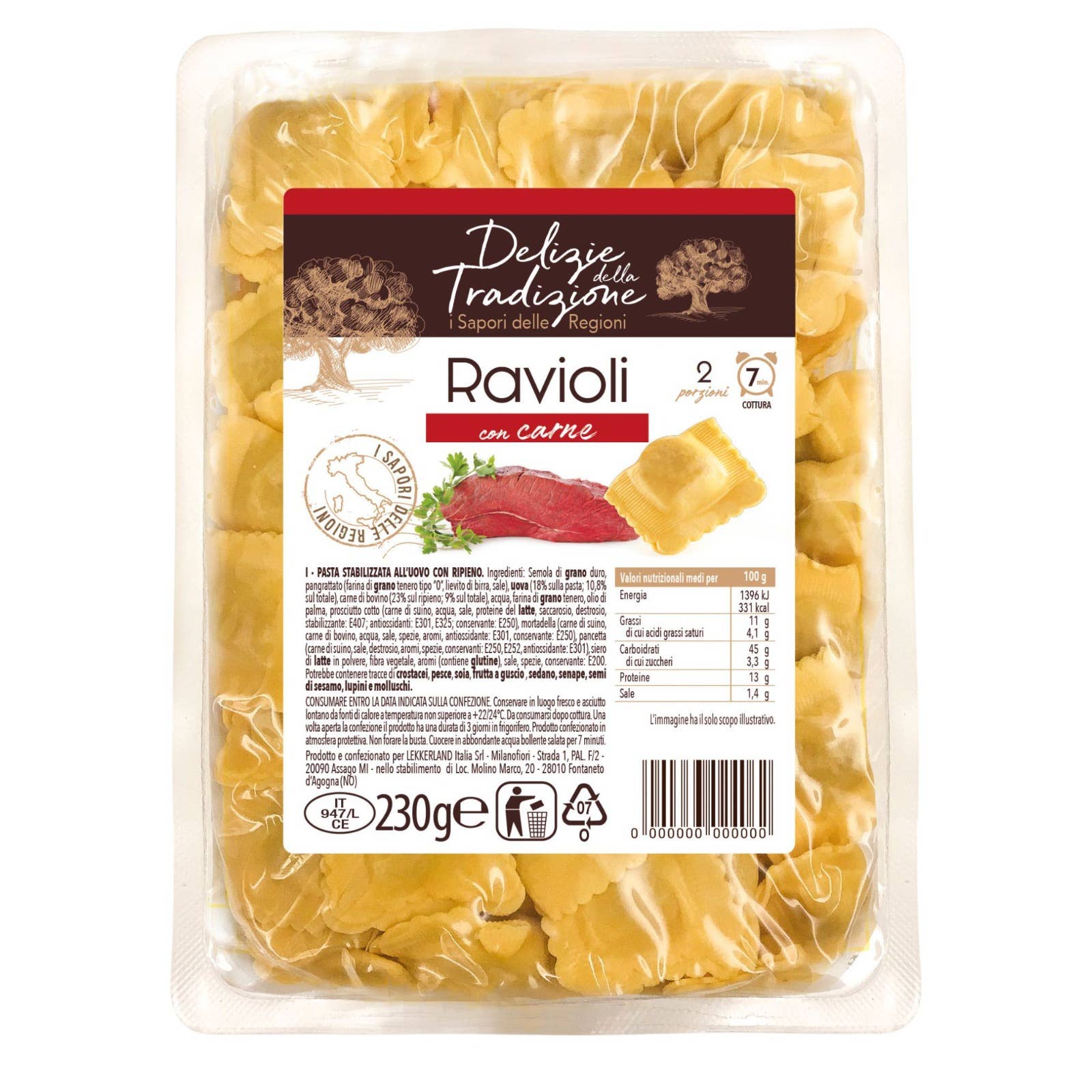 CENTRO DOLCE FRIULI - Wholesale Pasta - Meat ravioli Delights of tradition 230g0