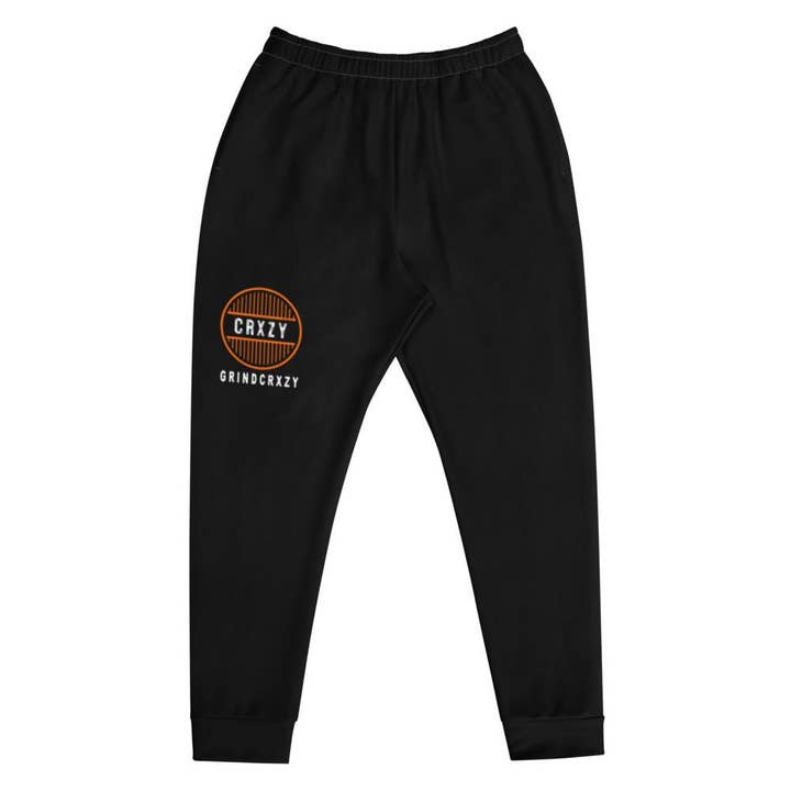 GrindCrxzy - Black "Orange and White Bridge" Joggers for wholesale by GrindCrxzy