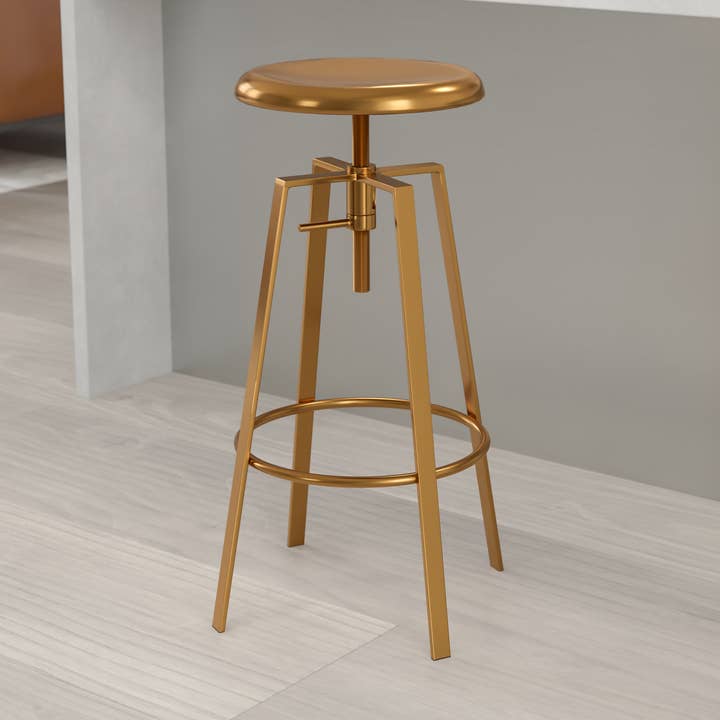 Industrial Style Barstool in Gold Finish for wholesale by Flash Furniture