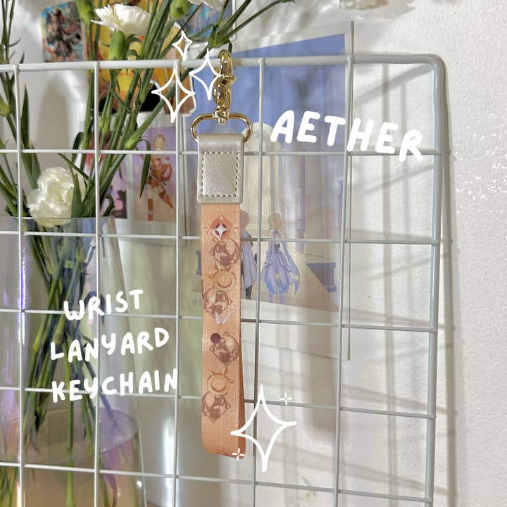 Portachiavi in pelle con cordino da polso Aether Genshin Impact per la vendita all'ingrosso da parte di Studio Ayu