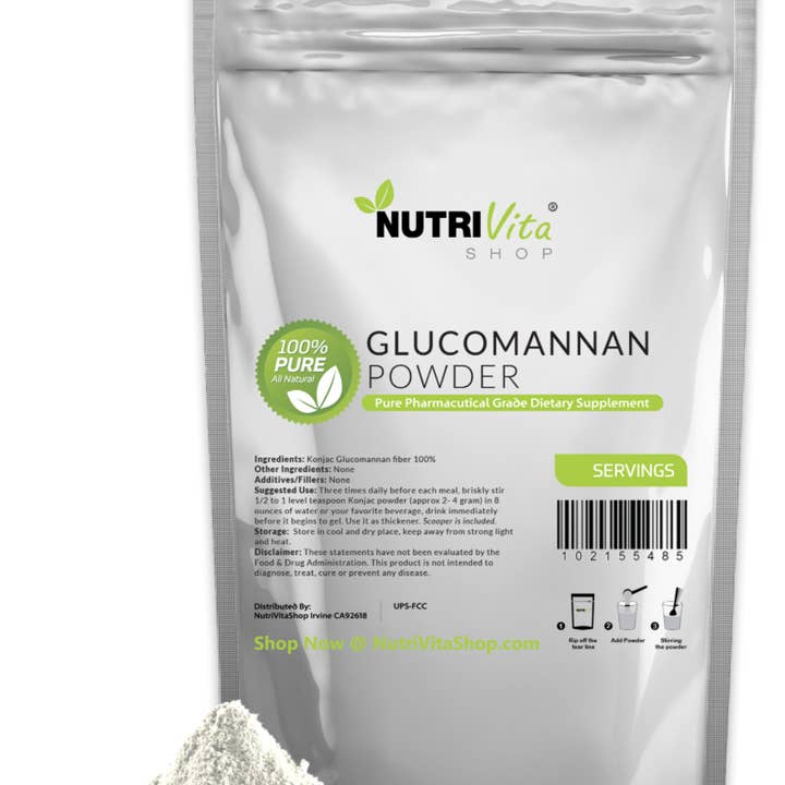NutriVitaShop - Wholesale Oral Supplement/Vitamin - GLUCOMANNAN KONJAC ROOT - 500g