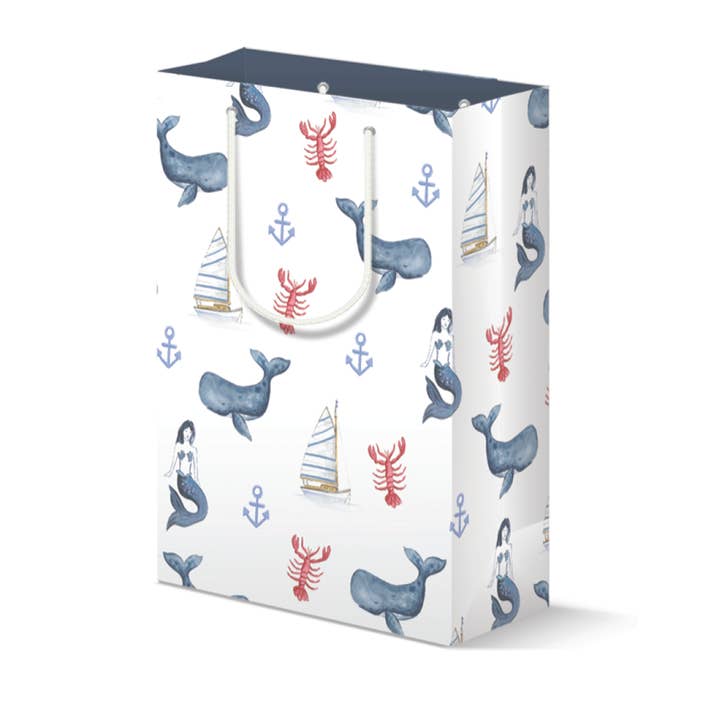 Jessica Frasz Studio - Wholesale Gift Bag - Nautical Gift Bag /Tossed nautical coastal gift bag