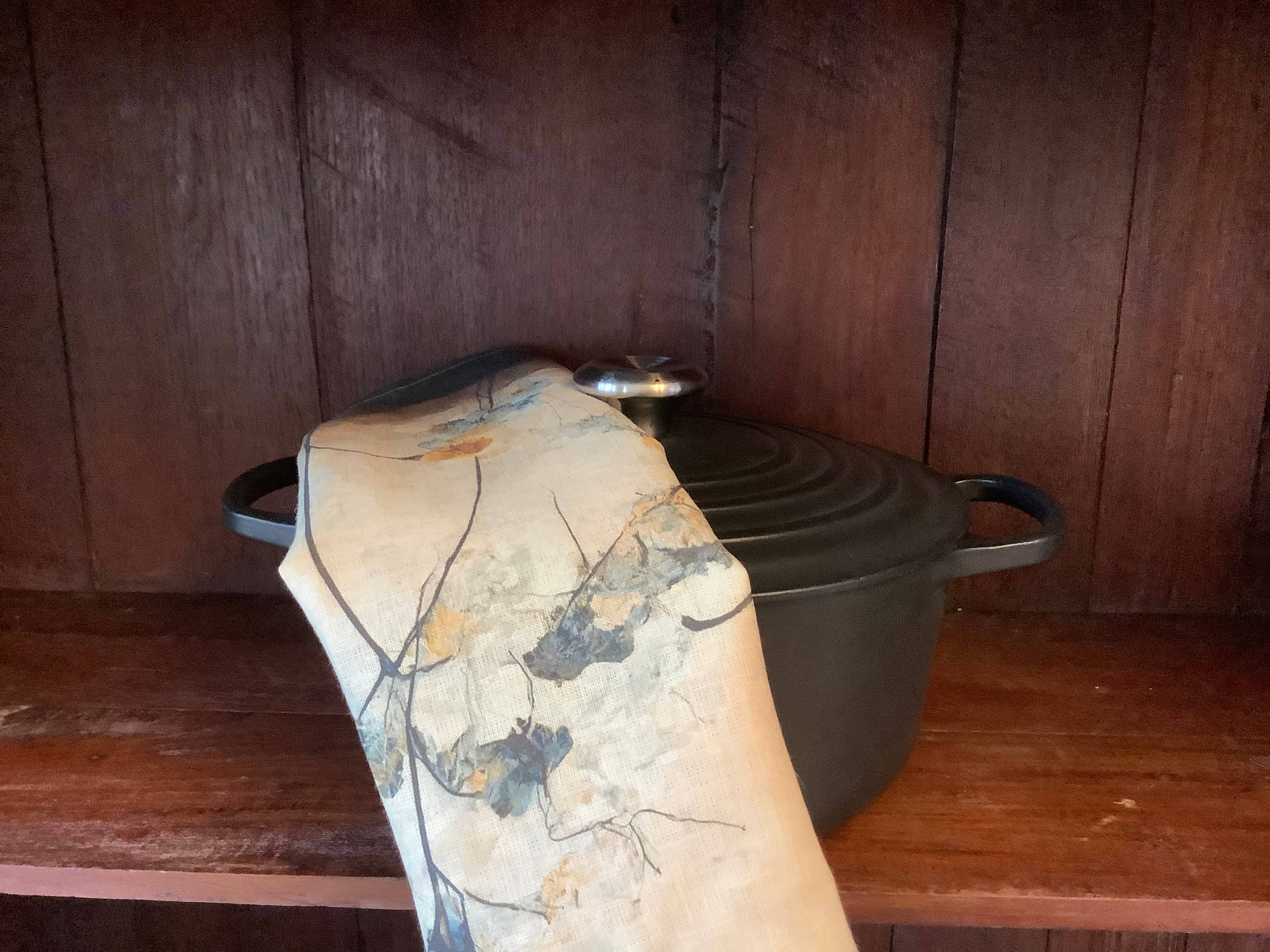 Suisse Maison de Lin - Wholesale Tea Towel - Japanese Calligraphy Blossom Kitchen/Tea Towel 4