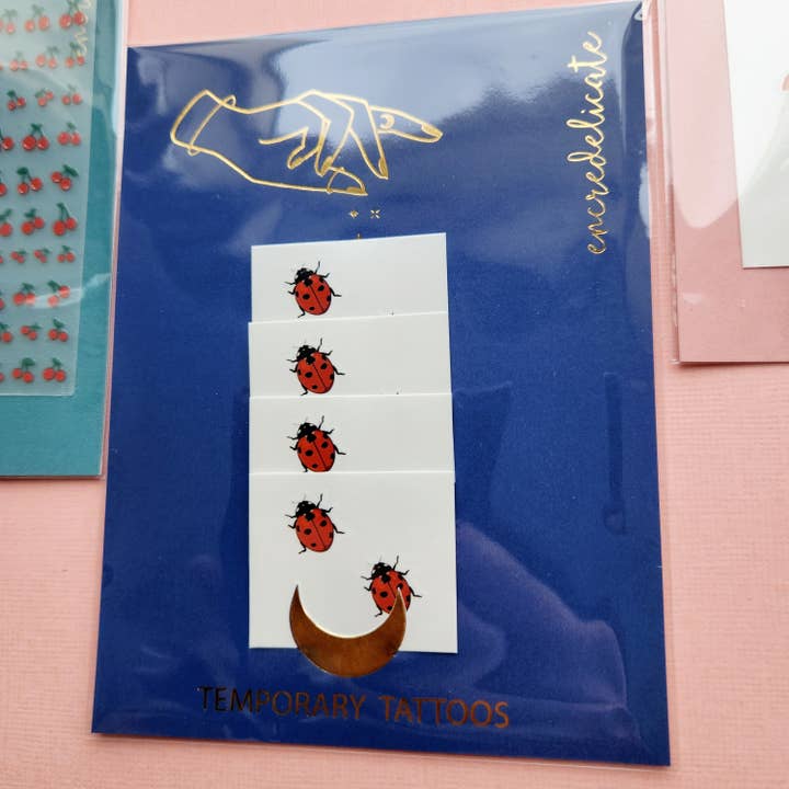 encredelicate - Wholesale Temporary Tattoo - red ladybug temporary tattoos (set of 8)2
