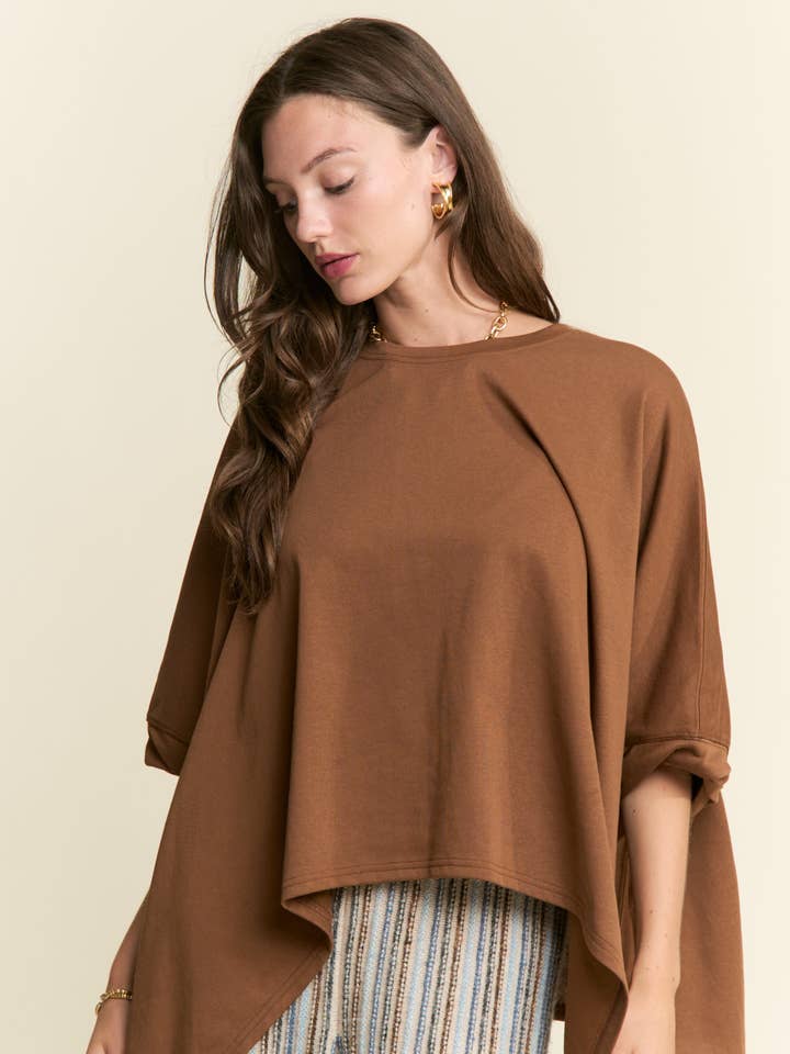 DOLMAN HALF SLEEVE OVERSIZE TOP for wholesale by J.NNA