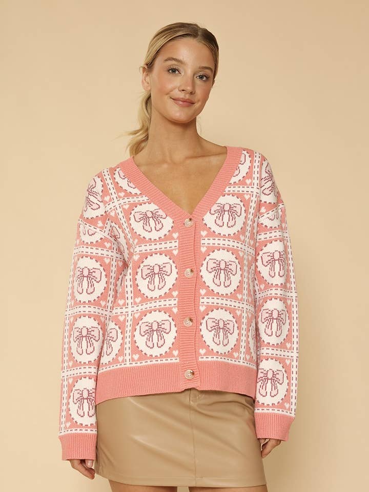 Rosettkaklad stickad kofta för wholesale av Miss Sparkling