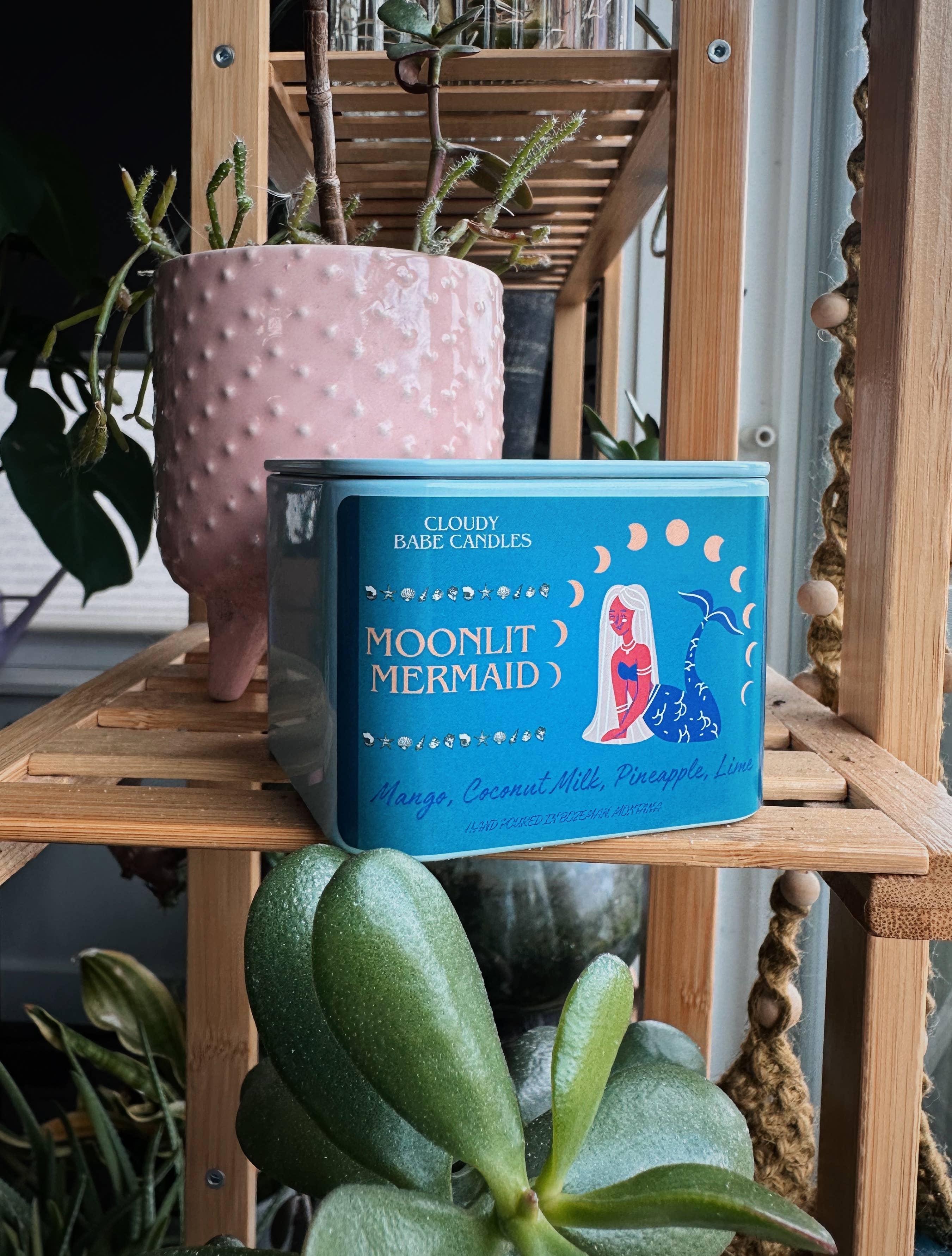 Cloudy Babe - Wholesale Travel Candles - Moonlit Mermaid Candle Summer Candle Mango, Coconut Milk