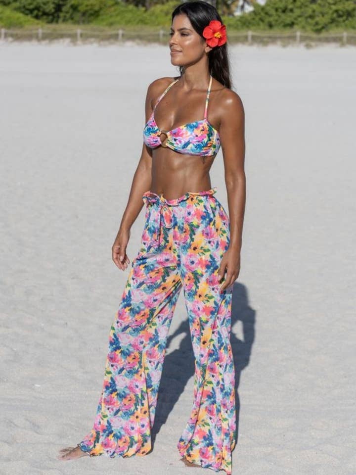 Bougainvillea Bloom Mesh Pants for wholesale by Gigizara