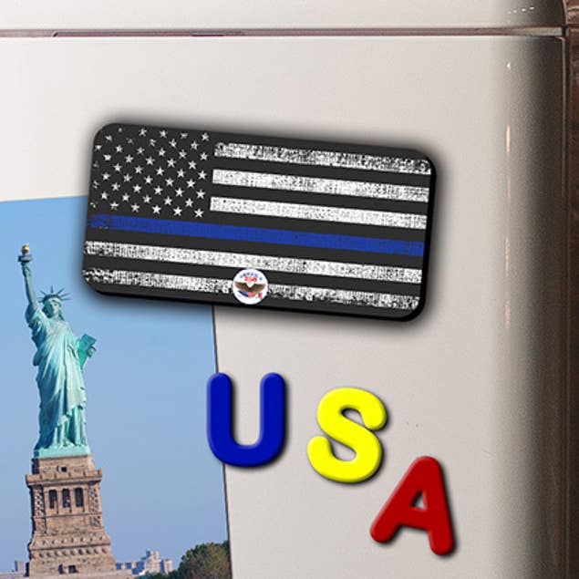 Nelson Gifts Wholesale - Wholesale Magnet - Thin Blue Line Flag Long Magnet