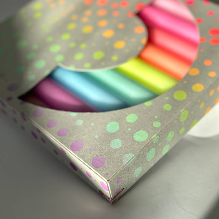 Pink Stories - Wholesale Tapered Candle/Candlestick - Dip Dye Neon * Rainbow Box