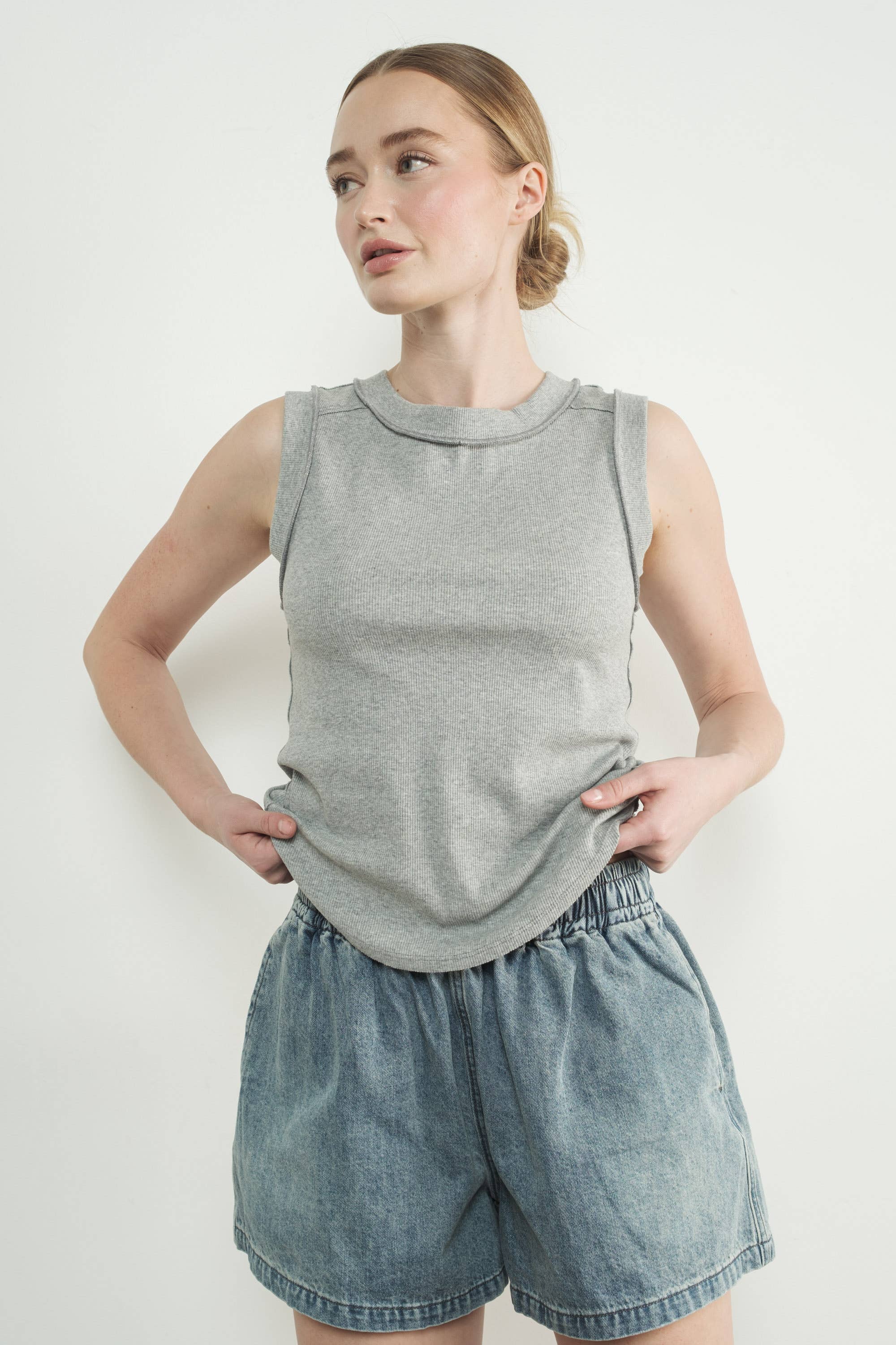 Aaron & Amber - Wholesale Knee Sleeve - MAT3232 RIBBED JERSEY INSIDE OUT TANK3