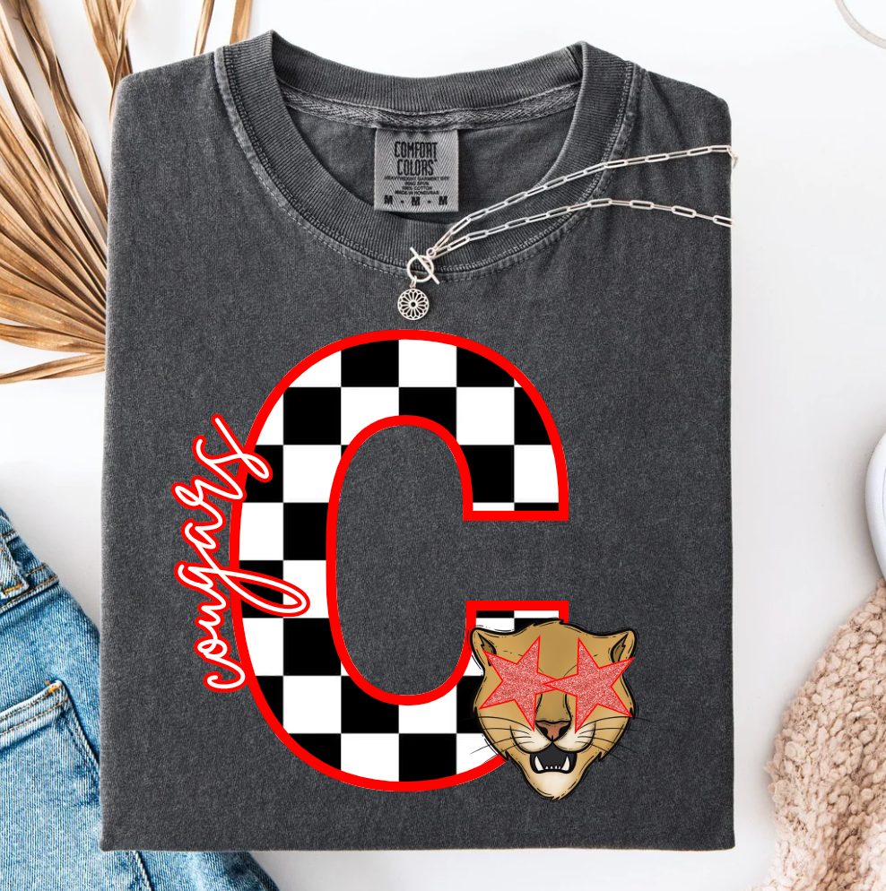  Pepper Block Letter Checker Graphic Tee for wholesale on Faire3