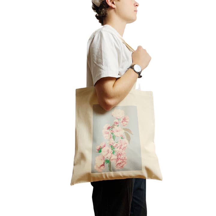 Borsa a tracolla con motivo floreale in fiore di ciliegio giapponese Ozawa Kazumas per la vendita all'ingrosso da parte di ZZZEBRAAA LIMITED