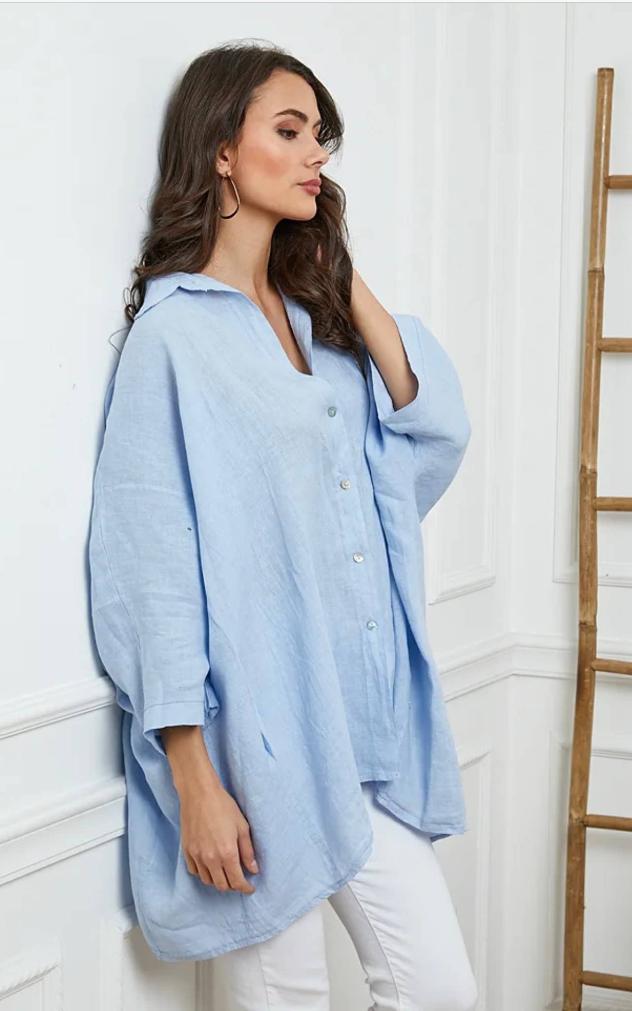 LÉA & LUC - Wholesale Button Down Shirt - Women's - 100% Linen Shirt REF. 285829
