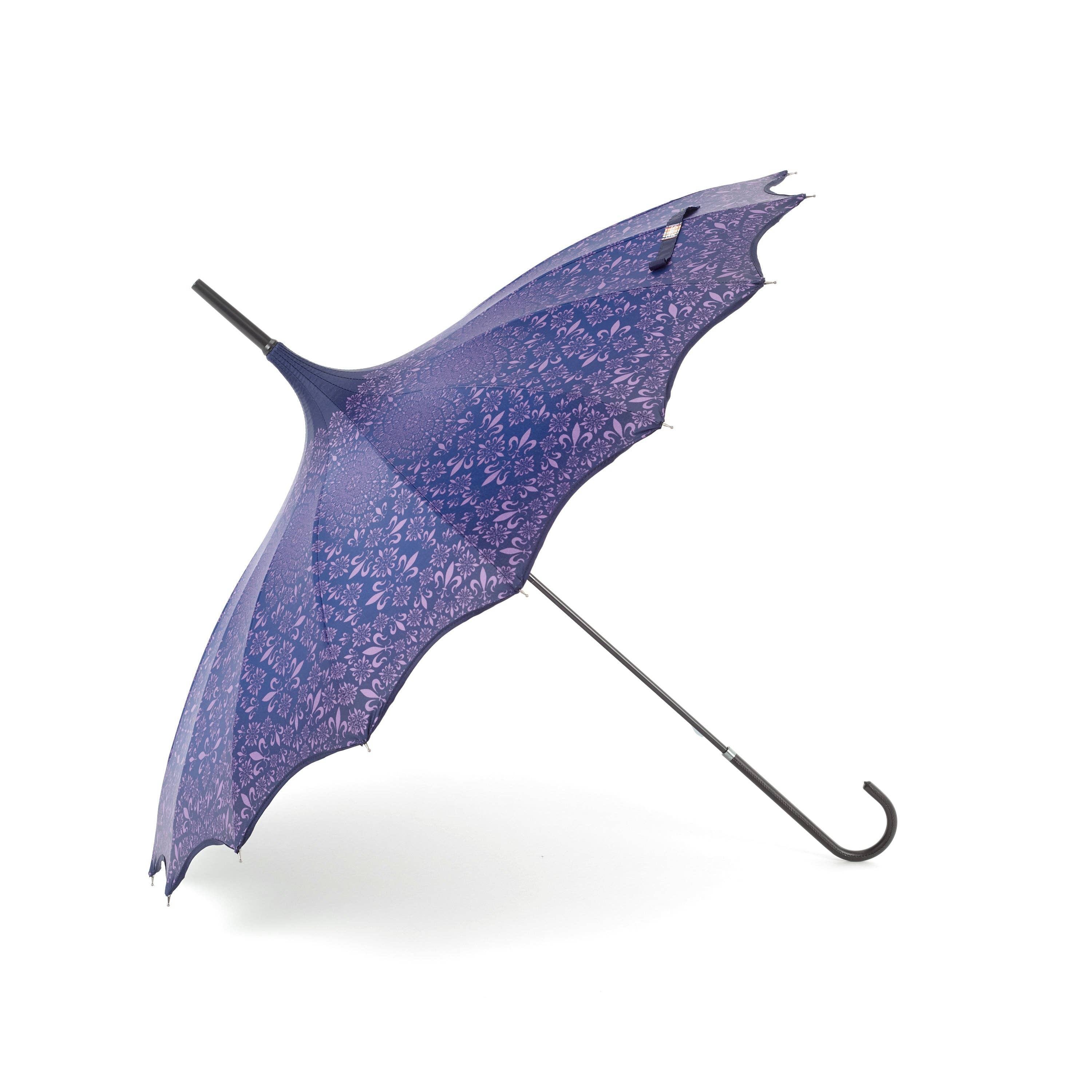 Soake - Venta al por mayor Paraguas - Mujer - Pagoda con patrón boutique y borde festoneado en púrpura1